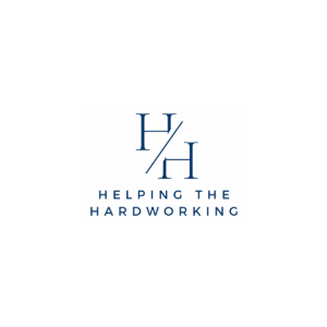 H/H” logo with the tagline “Helping the Hardworking” in blue text on a white background.