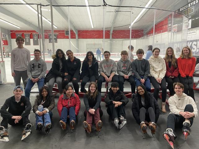 Biological Sciences Scholars ice skating together