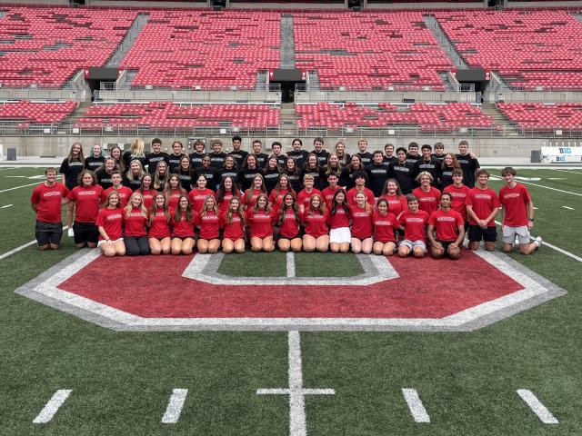 Dunn Sport and Wellness Scholars on the 50 yard line in Ohio Stadium