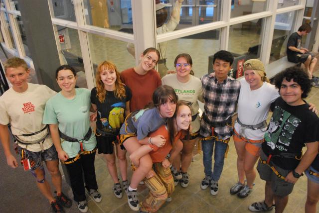 ENR Scholars participate in a rock climbing event at the ARC