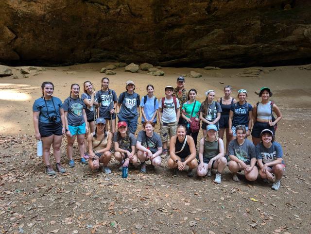 ENR Scholars on a hike in Hocking Hills