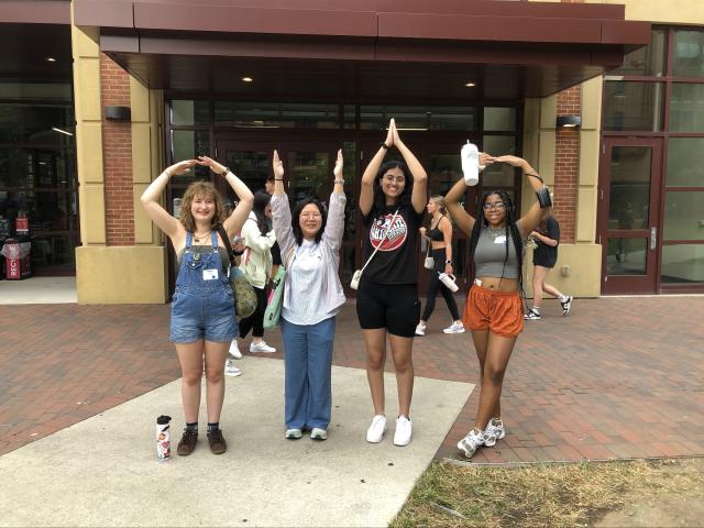 Humanities Scholars doing an O-H-I-O pose