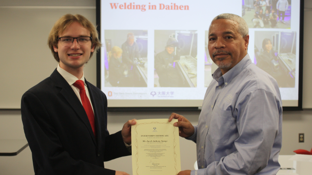 Jacob Stange Certificate Presentation