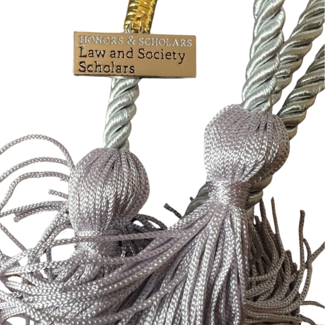 A Law and Society Scholar graduation tassel