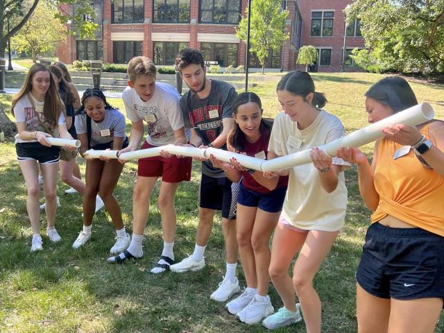 Mount Scholars participating in team building activities during welcome week