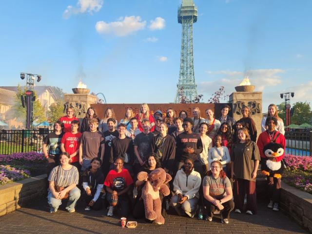 Scholars pose for a group photo during a trip to King's Island