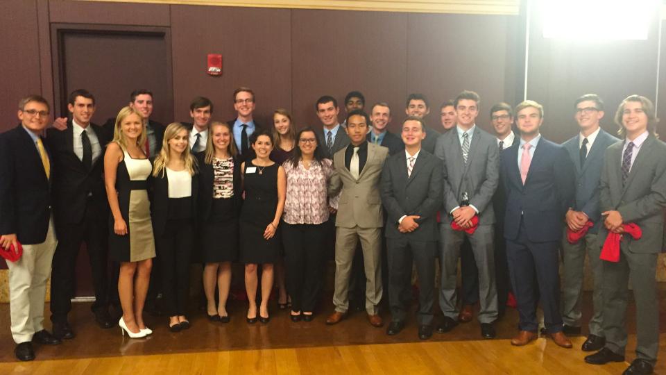 Business Scholars students at an event