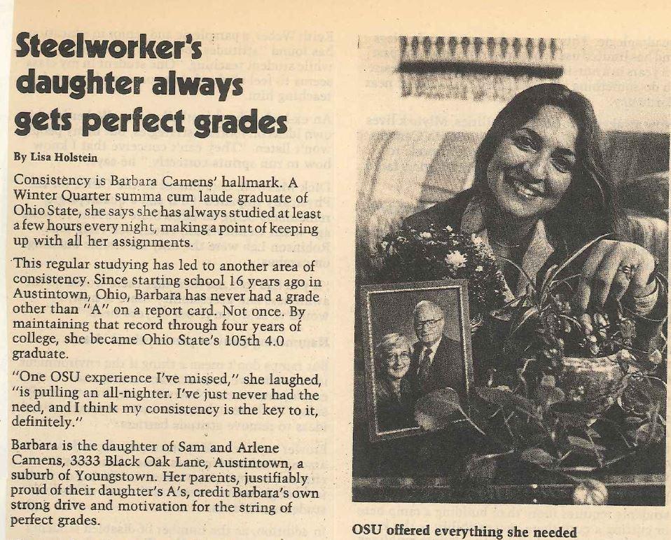 Barbara Camens in a newspaper article
