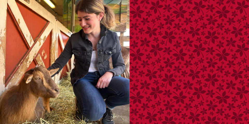 Marissa Johnston and goat header