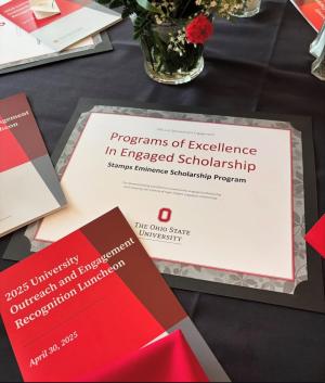 2025 Program of Excellence in Engaged Scholarship certificate