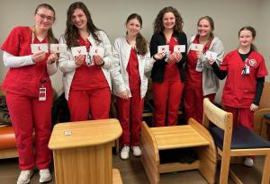 Abigail Worstell with fellow Ohio State nursing students